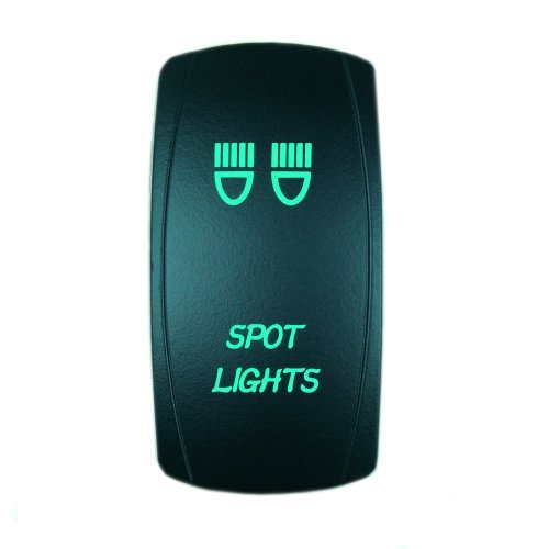 STVMotorsports Laser Green Rocker Switch Spot Lights 20a 12v On/Off LED Light