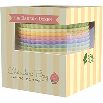 Silicone Baking Cups / 13 Reusable Nonstick Cupcake Liners/Premium Muffin Molds - Stand Alone Cupcake Holders - No BPA - Gift Set - 6 Designer Colors - Standard Size