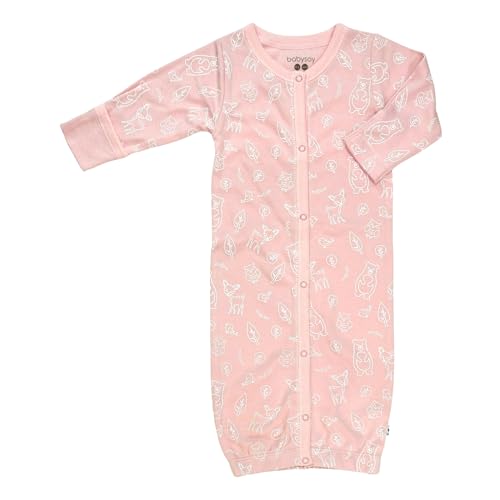 Image of Babysoy Unisex Baby Long Sleeve Gown Sleep Sack, Ultra Soft Nightgown, Newborn Reversible Mittens