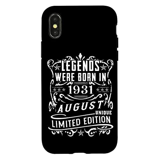 Carcasa para iPhone X/XS Cumpleaños Agosto 1931 Edición Limitada Regalo Legend