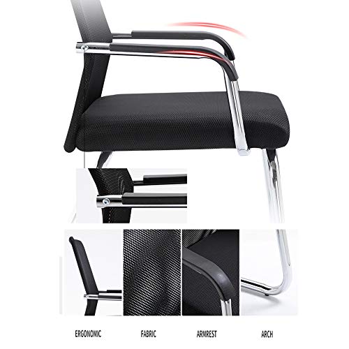 JRP-Computerstuhl-Buerostuhl-StahlfuesseAtmungsaktive-MeshSchreibtischstuhl-Neck-Lordosenstuetze-Guertel-ModeSchwarzA