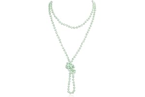 Clasky Mint Green Jewelry: Hand Knotted Beads Endless Long Statement Necklace