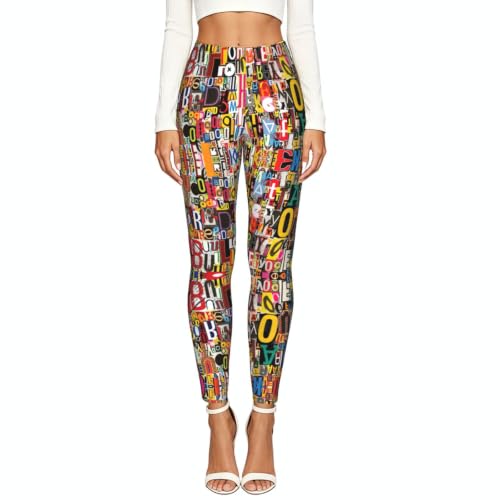 Leggings con estampado de letras cómodos para evitar rozaduras al entrenar 2
