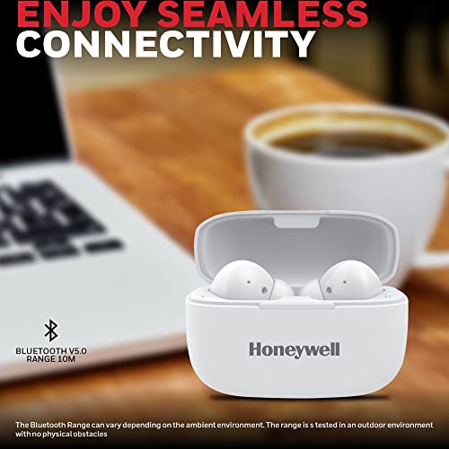 Image of Honeywell Suono P3000 Truly Wireless Earbuds, Bluetooth V5.0, 22 hrs of Playtime with 1.5 hrs of Charging, Dynamic 10mm*2 Drivers, 300 mAh Battery, IPX4 Water Resistance, Voice Assistant Enabled