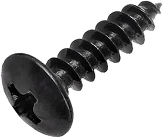 Oneyijun 20 Pcs M3 x 8mm Self Tapping Wood Screws Carbon Steel Mushroom Round Flanged Head Fasteners Drilling Screw Black