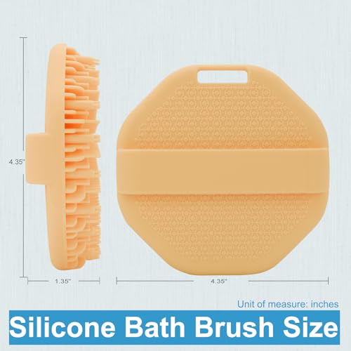Image of Silicone Body Scrubber, Exfoliating Body Scrubber for use in Shower,Silicone Body Brush for Showering and Anti-Slippery Handles for All Skin Types