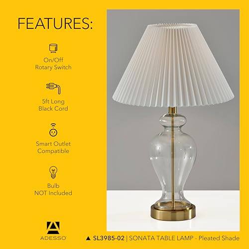 Lámpara de mesa con base de vidrio y pantalla blanca miniatura 5