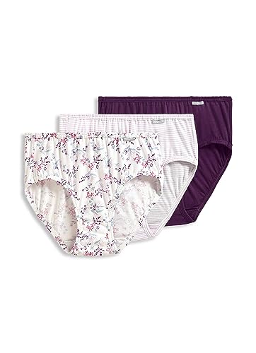Image of Jockey Women's Underwear Elance Hipster - 3 Pack, Deep Plum /Lavender Belvedere Stripe /Bella Floral, 5