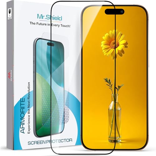 Image of Mr.Shield Screen Protector Tempered Glass for iPhone 15 Pro - 9H Hardness Screen Guard, HD Clear [1 Pack]