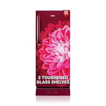 Haier 190 L, 4 Star, Direct-Cool Single Door Refrigerator (HED-204RDB-P, Red Dahelia, Base Stand Drawer, 2024 Model)