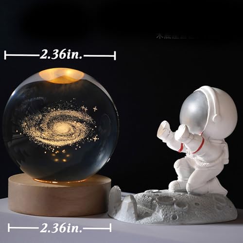 Image of Movdyka 3D Crystal Galaxy Ball Space Decor Lamp Science Astronomy Gifts for Kids, Laser Engraved Galaxy Model Universe Night Light Gift Idea for Graduation Mothers Day Christmas