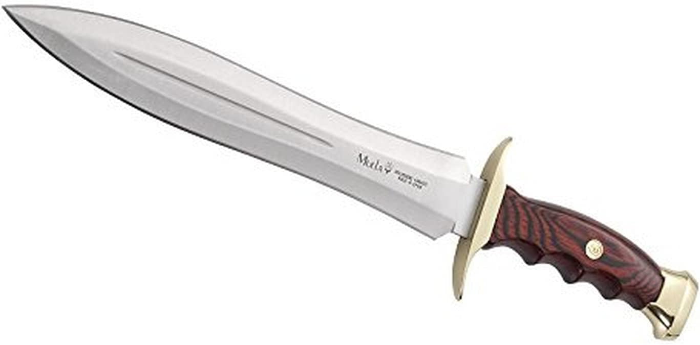 MUELA BW-24 Coral Pakkawood Handle Hunting Knife with Leather Sheath