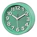 Produktbild Hama Wecker analog (geräuscharm, ohne Ticken, Retro-Design, 12 x 12 x 4cm) hellgrün