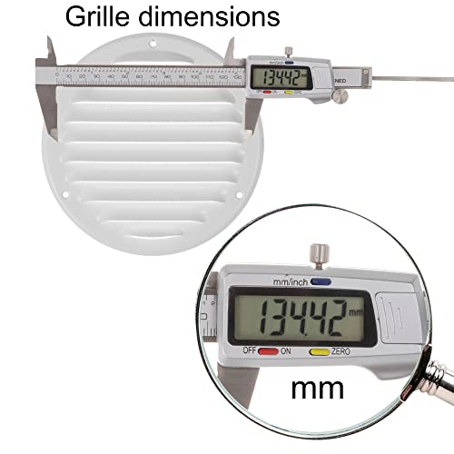 Vent Cover - Round Soffit Vent - Air Vent Louver - Grille Cover - Built-In Fly Screen Mesh - Hvac Ventilation (5'' Inch, Metal - White) #TOP6
