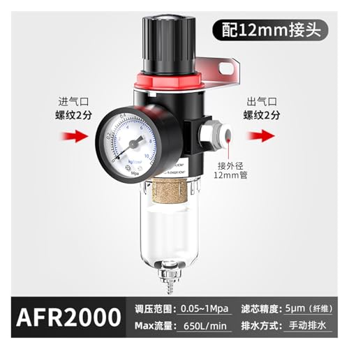 Filtro regulador AFR2000 con conectores PC12 02 para compresor de aire 2