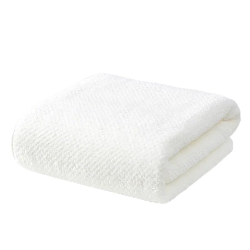 Serviette de bain épaisse grille d'ananas blanche 90x175cm drap de plage et de piscine
