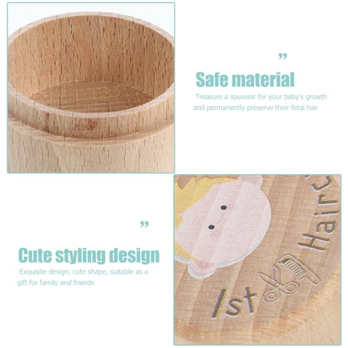 Miniatura 4 de Vaguelly Caja De Recuerdos De Corte De Pelo Para Bebés Con Tapa De Madera Contenedor Seguro Para Primer Mechón Y Almacenamiento De Pelo Infantil Regalo Para Baby Shower Y Decoración De Guardería