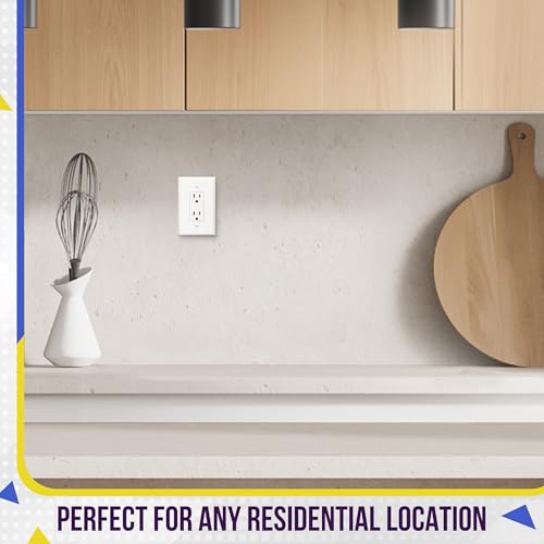 Image of ENERLITES Decorator Light Switch or Receptacle Outlet Wall Plate, Over-Size 1-Gang 5.5 inch x 3.5 inch, Polycarbonate Thermoplastic, 8831O-W, White