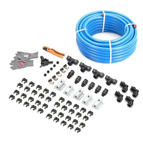 Redrock Performance Rapid Air System 3/4 x 200ft HDPE Aluminum Compressed Piping System with Outlet Blocks with Equal Elbow Fitting for Garage Shop Air Line Kit 200PSI