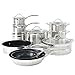 ProCook Professional Stainless Steel - Batterie Set Casseroles Poêle & Marmite INOX 18/10 Induction - Série 10 Pièces - Avec Couvercles Verre Trempé - Poignées Ergonomiques Inox Isolant