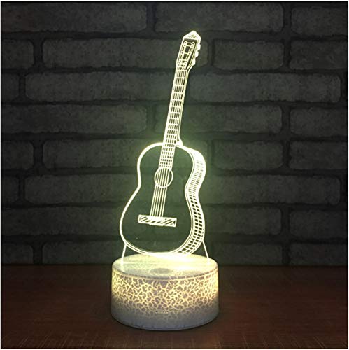 Preisvergleich Produktbild Neue Lampe der Großhandelgitarren-3d führte energiesparende Acrylnachtlampe-kreatives Produkt-Geburtstags-Geschenk Usb3
