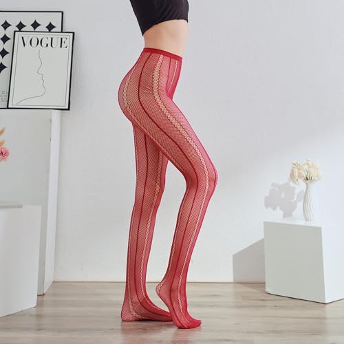 Image of Sahabowi Fishnet Pantyhose For Women Sheer High Waist Tights Control Top Mesh Stockings, Pantyhose12