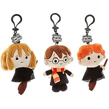 Plush Harry Potter Keychains Set 3 Washable, Polyester Figures Including Harry, Ron, Hermione Harry Potter Gifts, Accessories, Collectibles, Party Favors, Merch by PMI, 4.5 In.