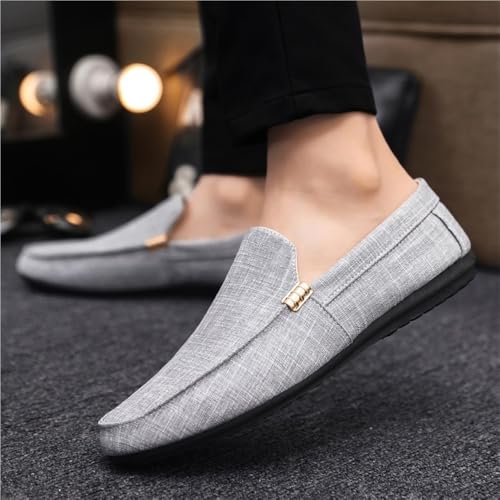 Mens Loafers Round Toe Moccasins Shoes Cloth Loafer Shoes Slip Resistant Flexible Lightweight Prom Outdoor Slip-on3
