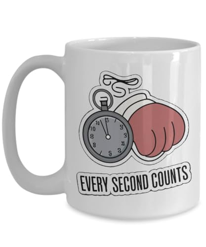 Generic Boxing Glove Stopwatch Coffee Mug, 15oz, White