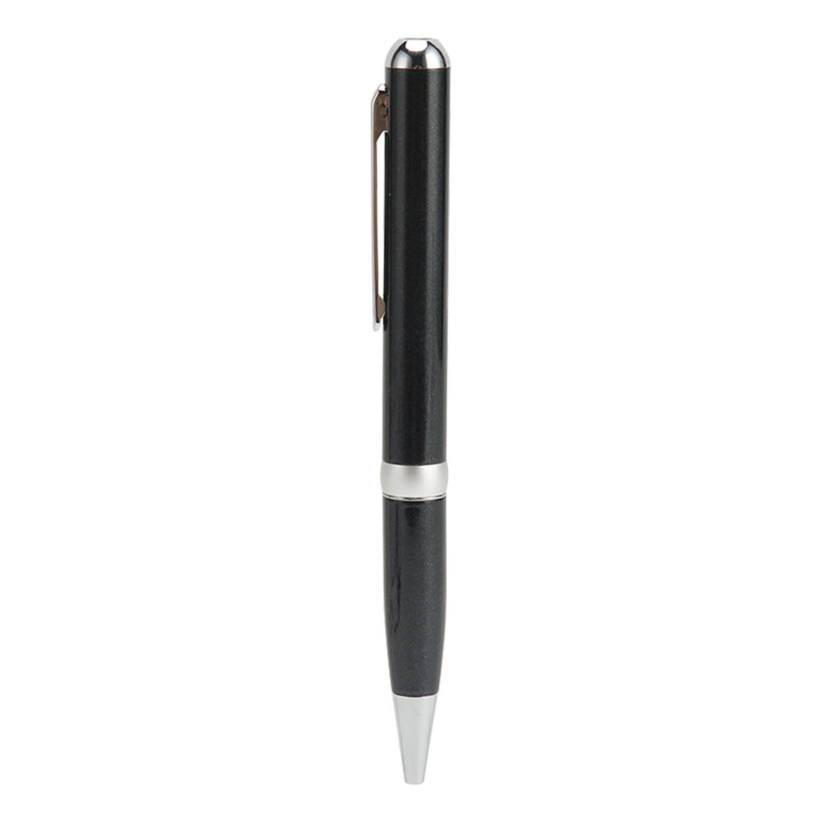 Grabadora de Voz Portátil, Grabación Bidireccional, Reducción de Ruido, Bolígrafo de Firma, Plug and Play con Auriculares, Aleación de Cobre (Inglés Neutro, Negro)