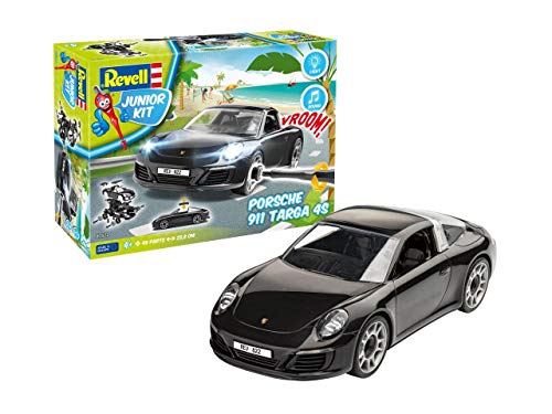 Revell Junior Kit - Porsche 911 Targa 4S Voiture à Construire, 822, Grise