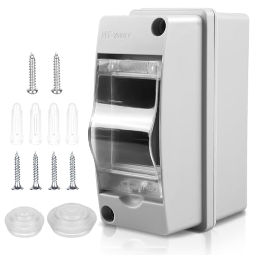 Coffret électrique Etanche Boîtier: Boîte Étanche électrique Exterieur IP65, Tableau 1 Rangée, Boîtier Etanche, Coffret 2 Modules Pour Disjoncteur Mural
