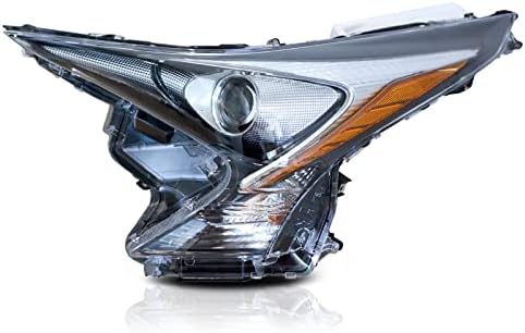Dreenfl LED Fit for 16 17 18 Toyota Prius 2016 2017 2018 Toyota Prius Headlight Assemblies Left Driver Side (Chrome Housing Amber Reflector)