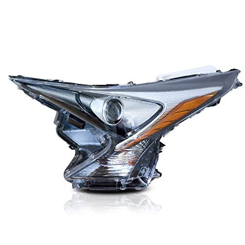 Dreenfl Led Fit For 16 17 18 Toyota Prius 2016 2017 2018 Toyota Prius Headlight Assemblies Left Driver Side (Chrome Housing Amber Reflector) #TOP3