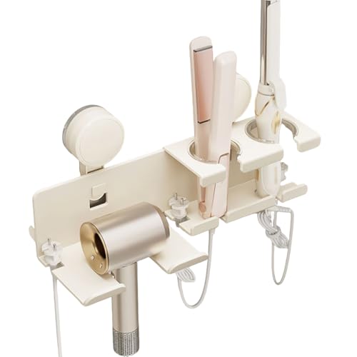 SmartMaster ドライヤーホルダー 壁掛け ドライヤースタンド 粘着 強力吸盤 ヘアアイロン カールアイロン 収納 アルミニウム素材 錆びにくい 耐荷重5kg W29×D10×H8cm アルミニウム 耐熱 組立簡単 穴あけ不要 壁を傷つけない 様々な壁面に対応 ホワイト