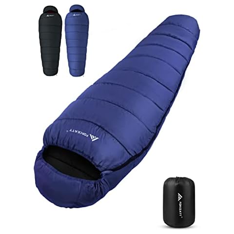 Forceatt Schlafsack Winter, -10 ℃ Bis 20 ℃ Mumienschlafsack Leichtes 4 Jahreszeiten Cover