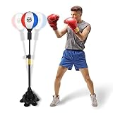Upgraded Punching Bag with Stand, Boxing Bag for Adults & Kids, Fast Rebound - Adjustable Height - R