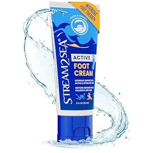 STREAM 2 SEA Active Foot Cream, Intensive Support for Active & Often Wet Feet – Softens Cracked Heels, Calluses & Dry Skin, Enriched with Neem and Tea Tree, Fast-absorbing and Non-greasy – 3 Fl oz