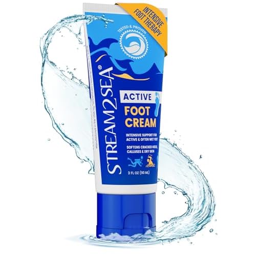 STREAM 2 SEA Active Foot Cream, Intensive Support for Active & Often Wet Feet – Softens Cracked Heels, Calluses & Dry Skin, Enriched with Neem and Tea Tree, Fast-absorbing and Non-greasy – 3 Fl oz