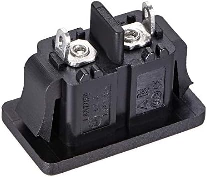 sourcing map C8 Panel Mount Plug Adapter, 250V AC 2.5A 2 Pins IEC Inlet Module Plug Power Connector Socket Straight