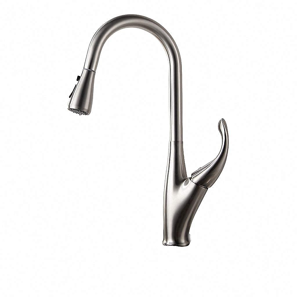 Robinet de cuisine argent mitigeur eau chaude froide monotrou pivotant à 360 degrés