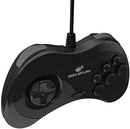 Retro-Bit Official SEGA Saturn USB Control Pad for PC, Mac, Steam, RetroPie, Raspberry Pi - USB Port - Black