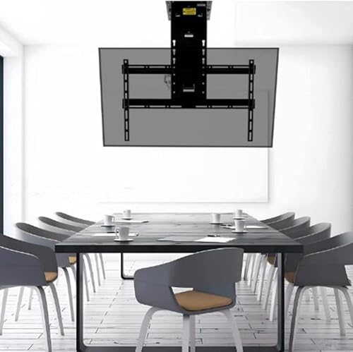 Soporte Techo TV Motorizado, Motor Ceiling Mount, Soporte eléctrico for TV en techo, soporte for TV/Monitor abatible de 0 a 85°, elevador eléctrico telescópico for TV con elevación automática