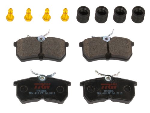 TRW TPC0886 Disc Brake Pad Set for Ford Focus: 2000-2007 and other applications Rear, black