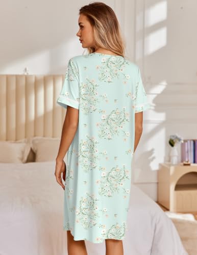 Image of Ekouaer Nightgowns for Women House Dress with Pockets Snap Front House Coat