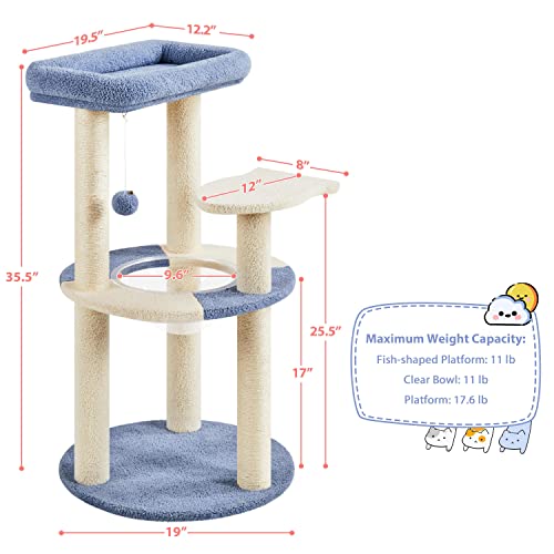 Árbol para gatos 35in con base reforzada y bola colgante miniatura 3