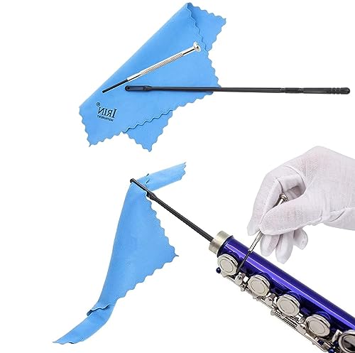 SKYNEO Flute Cleaning Kit, Clarinet Cleaning Kit, Flute Cleaning Cloth, Flute Cleaning Rod, Flute Cleaning Swab, Cork Grease, Bore Brush/Mouthpiece Brush/Valve Brush