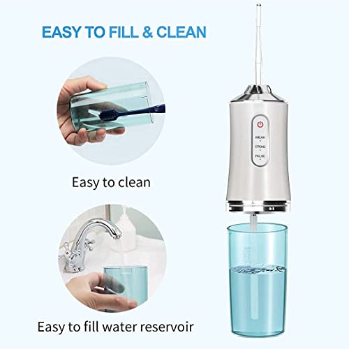 Image of Water Flosser with 3 Modes 4 Jets IPX7 | Cordless Waterproof Rechargeable Oral Irrigation Cleaner with 230ml Detachable Water Tank for Teeth Cleaning (Multicolor) (ORAL IRRIGATOR-A9, Standed)