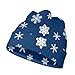 Navy Blue Snowflake Print Beanie Winter Hats for Men Women Cute Beanie Warm Winter Caps Unisex Fashion Knit Cuffed Cap for Christmas Costume Party