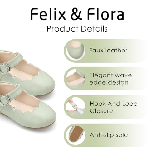 Image of Felix & Flora Toddler Flower Girl Dress Shoes - Baby Girl Ballet Mary Jane Flats for Party School Wedding